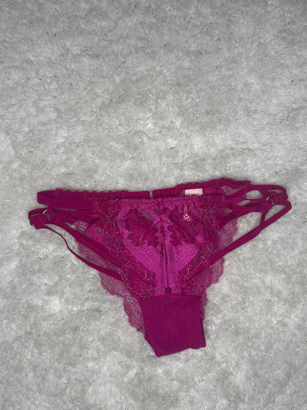NWOT Victoria’s Secret Very Sexy Cheekini Strappy Lace Bikini Pink XS 2014